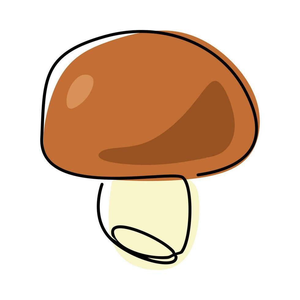 mushroom in one continuous single line drawing style. graphic vector. vector