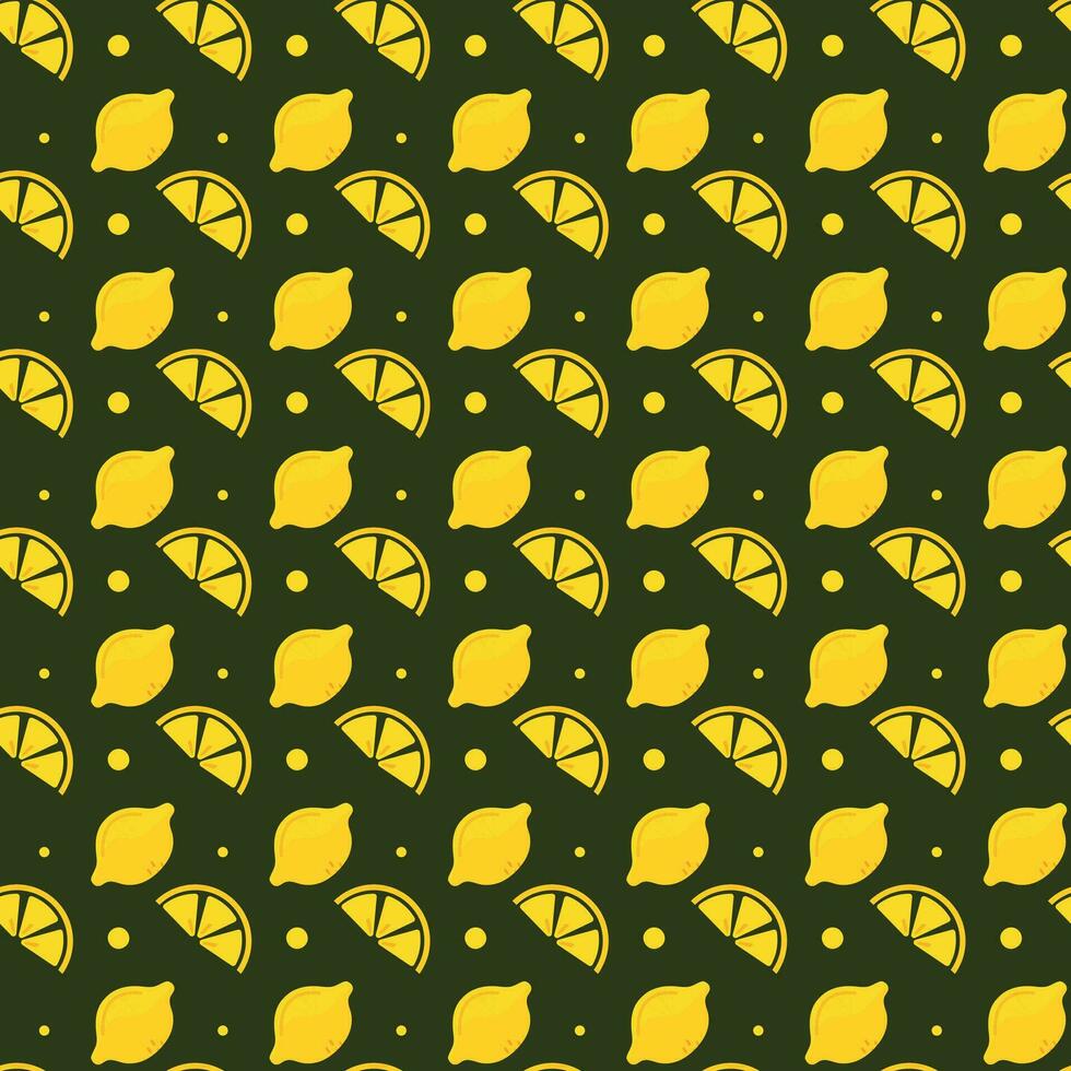 Lemon with dot Seamless Pattern Design vector