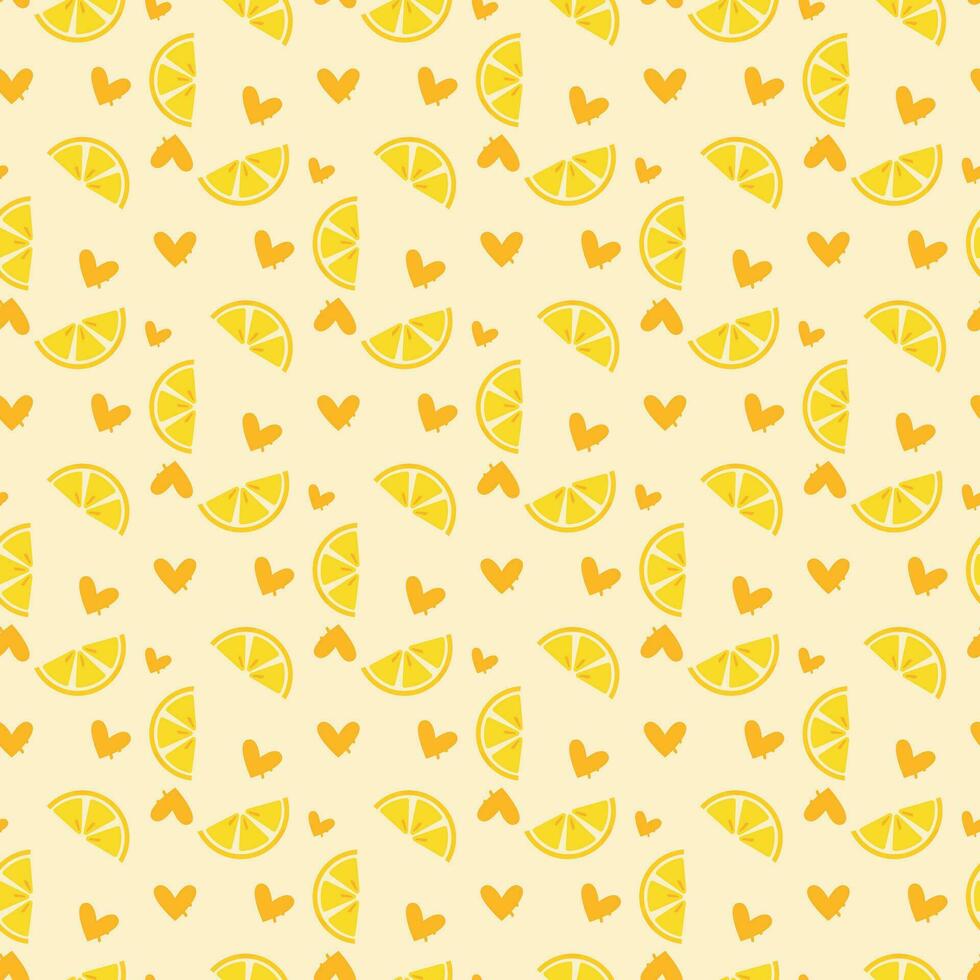 Lemon with love Seamless Pattern Design vector