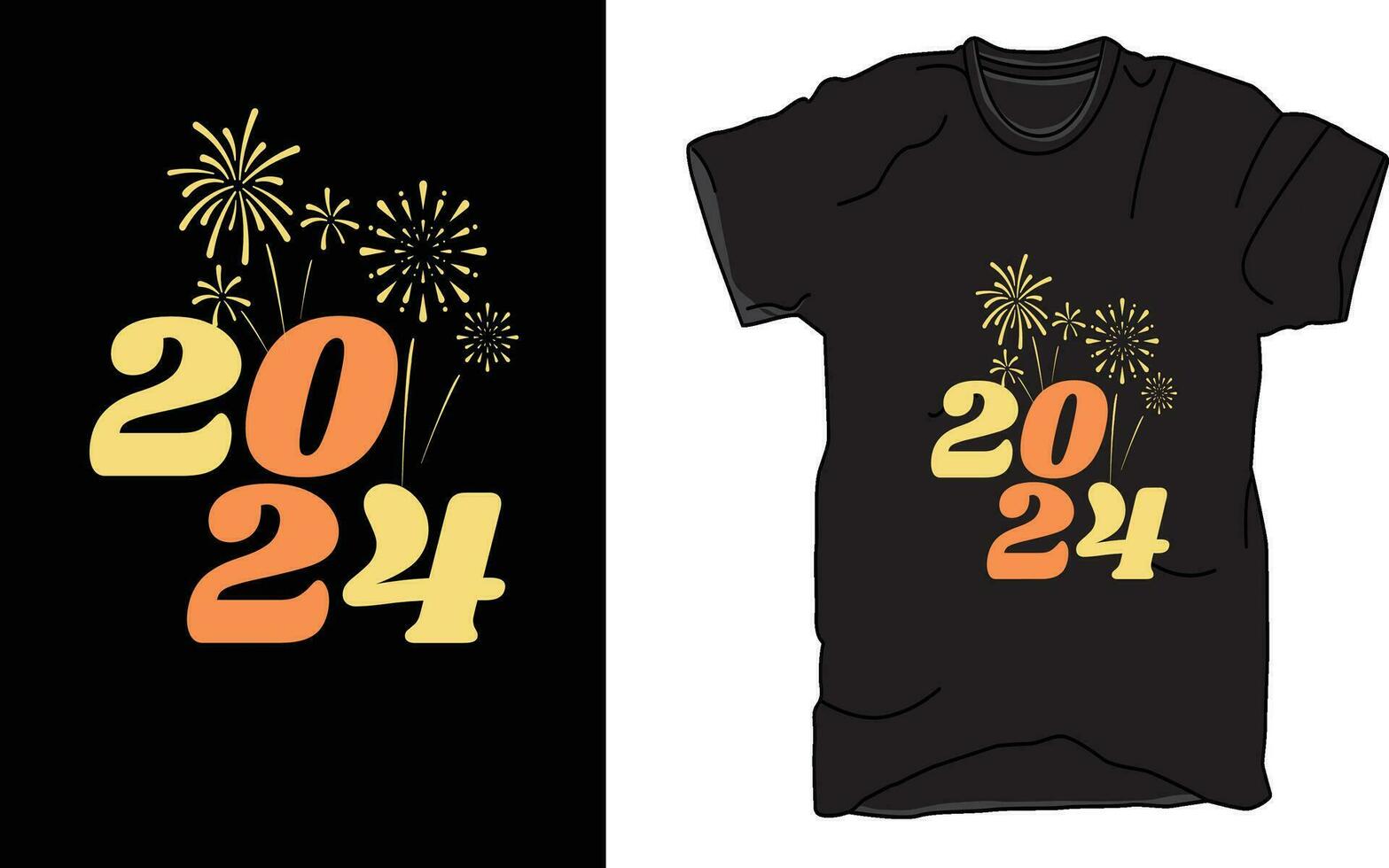 camiseta hermosa diseño en palabra 2024 en vector