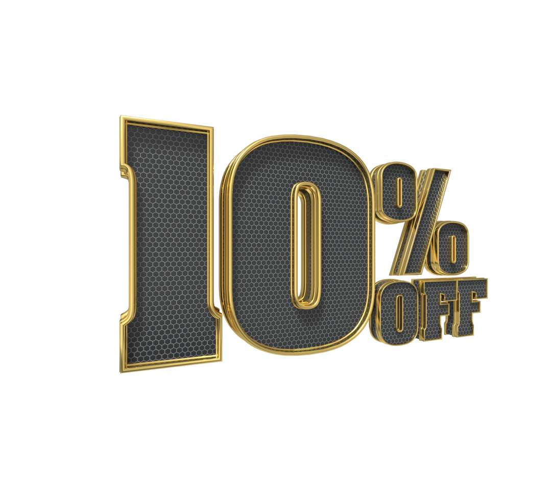 10 percent 3D render collection color and black png