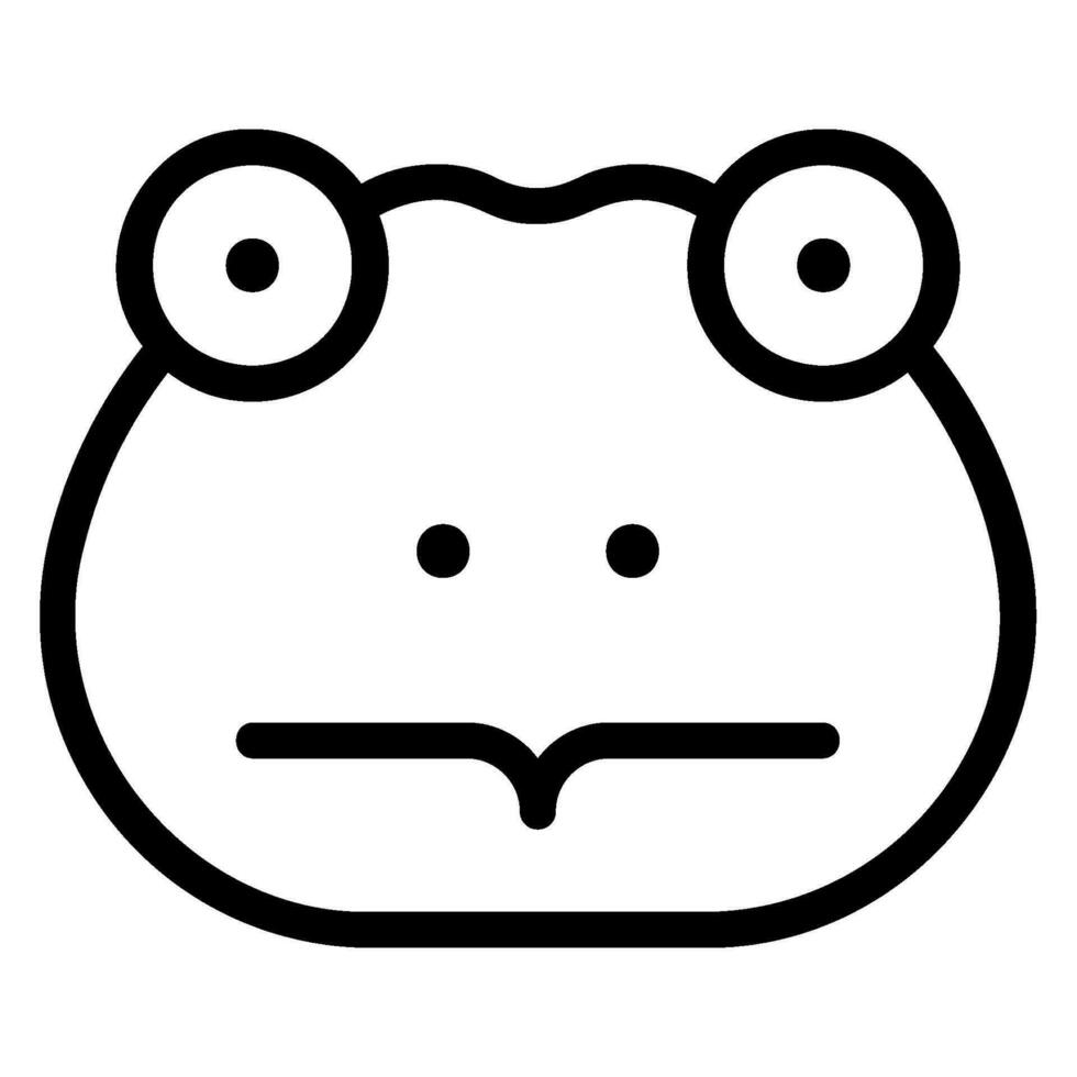 frog line icon vector