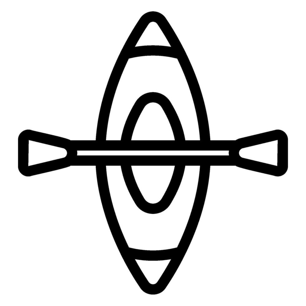 icono de línea de kayak vector