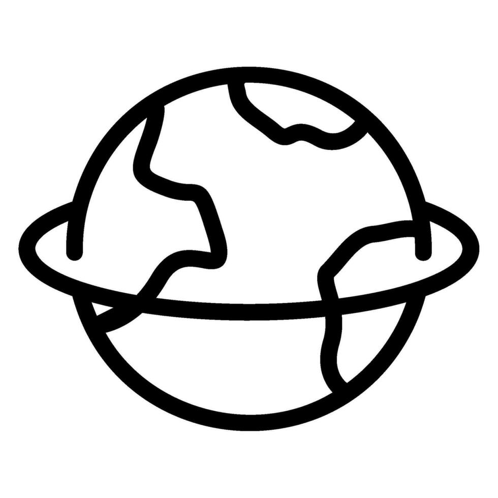 planet line icon vector