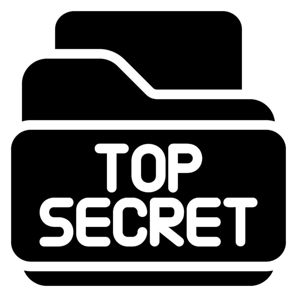 top secret glyph icon vector