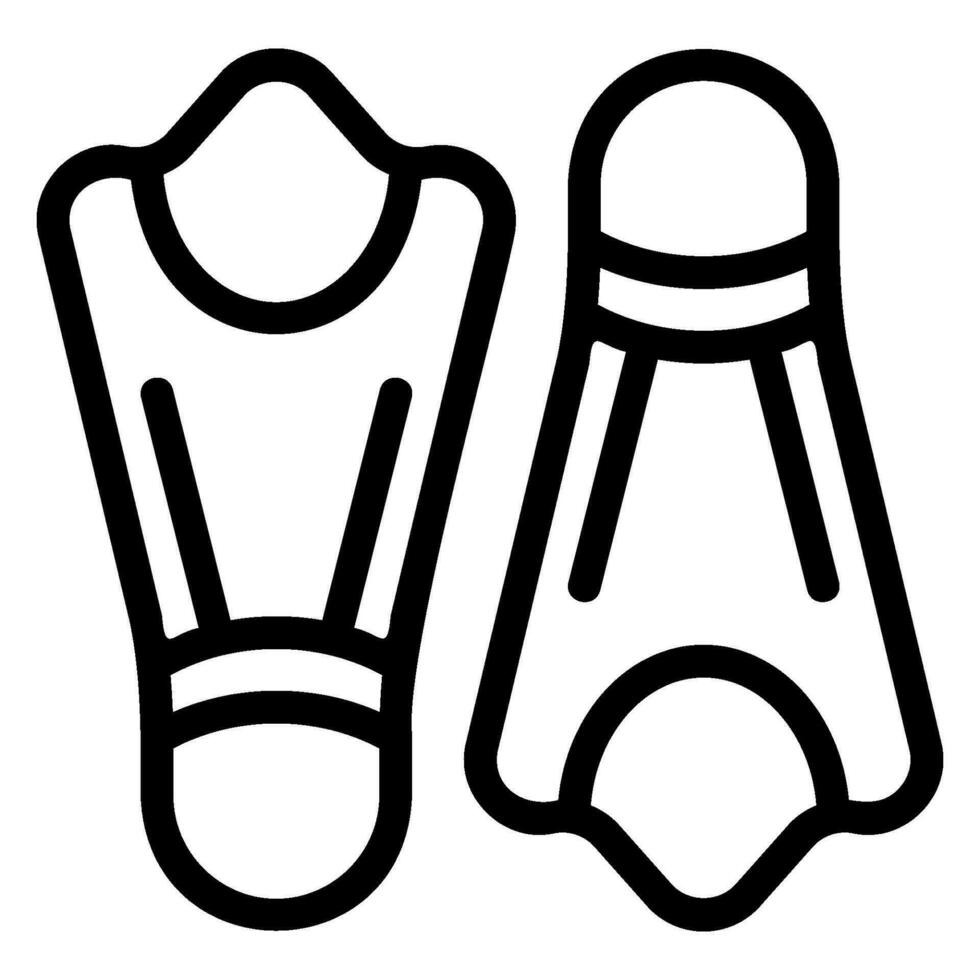 flippers line icon vector