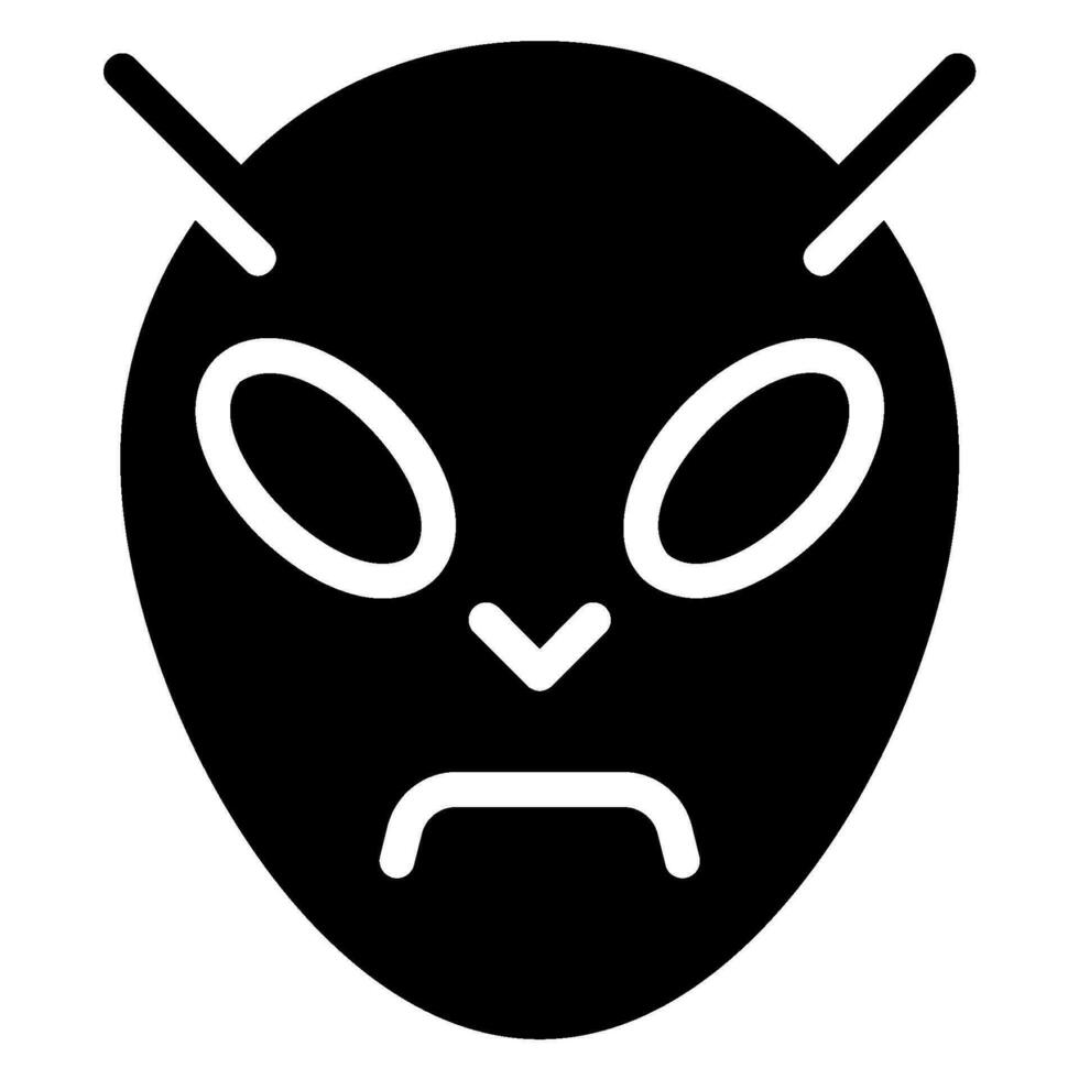 alien glyph icon vector