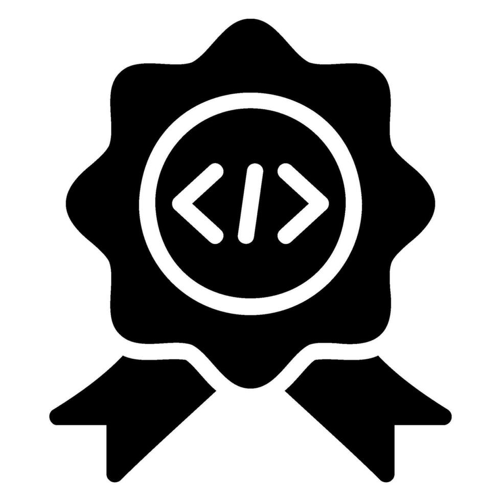 coding glyph icon vector