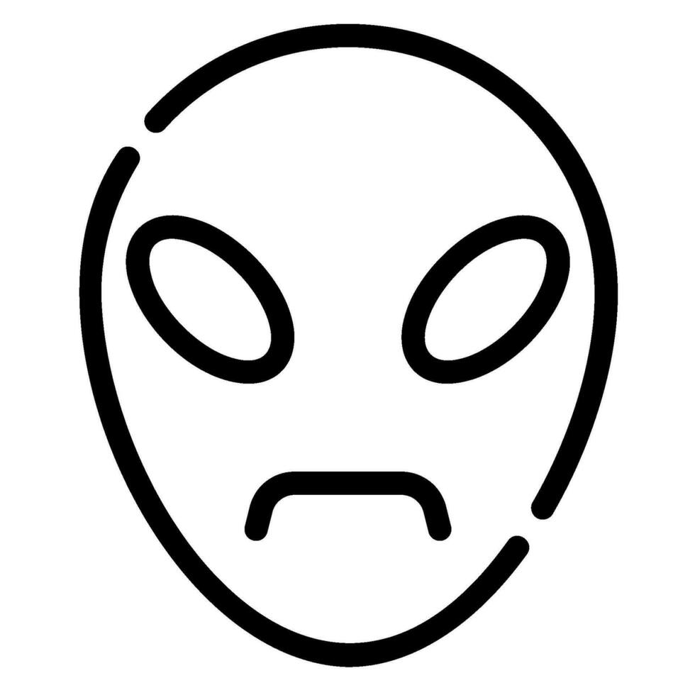 alien line icon vector