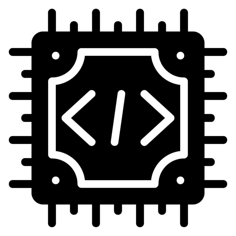 cpu glyph icon vector