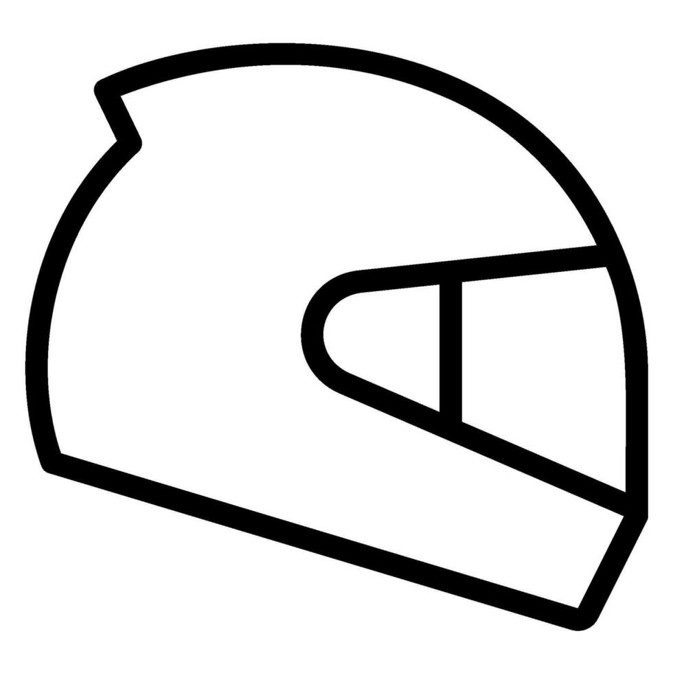 icono de línea de casco de carreras vector