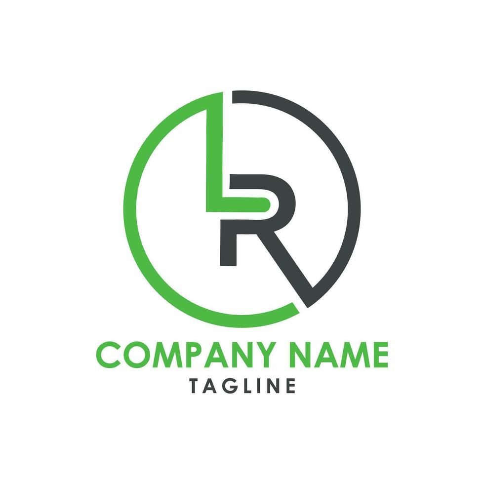lr typography logo design vector