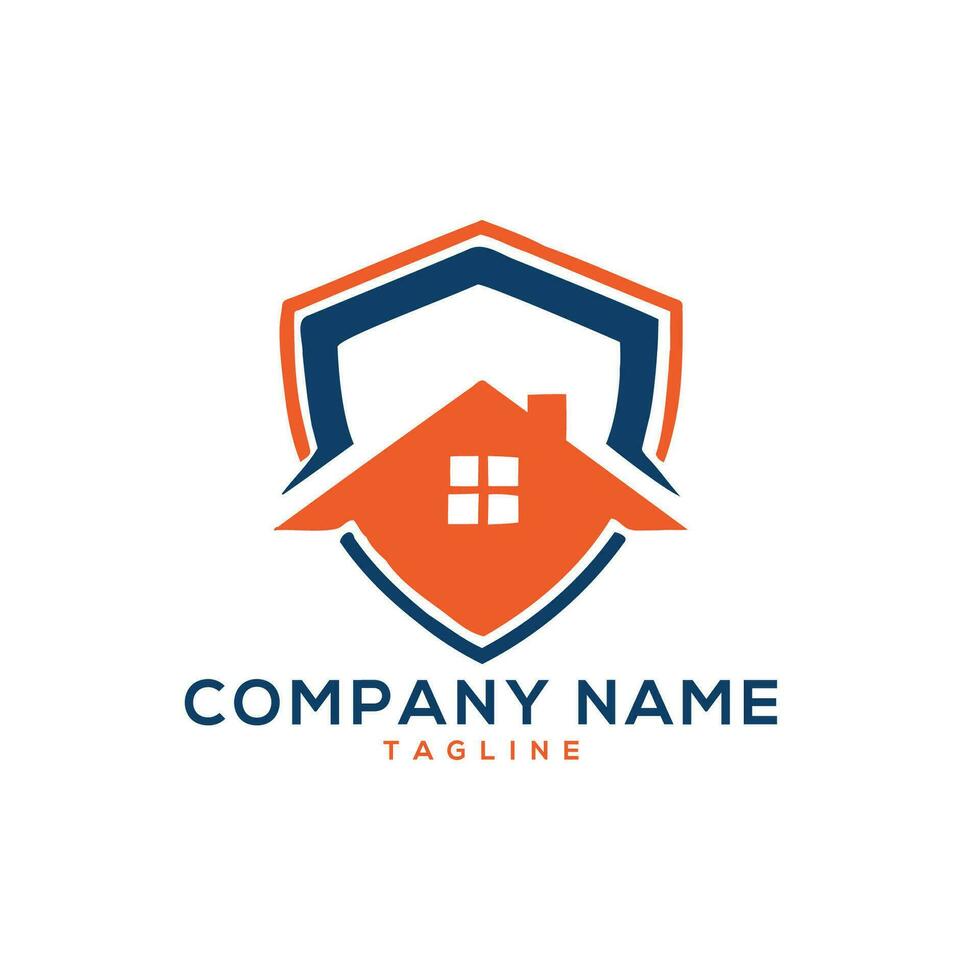 home security guard services logo design vector