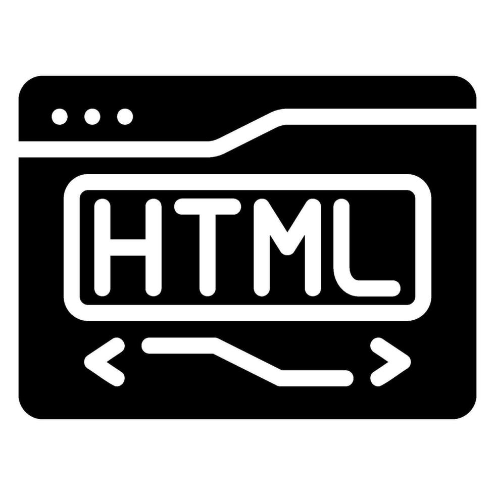 icono de glifo html vector