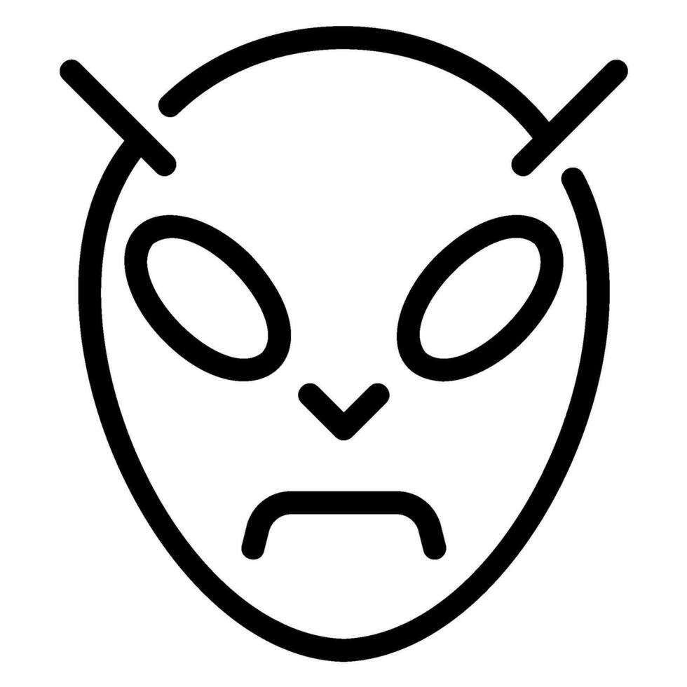 alien line icon vector