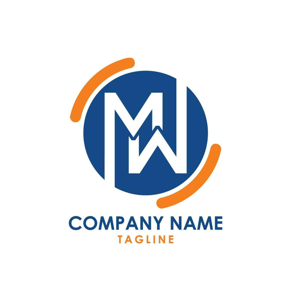 mw typography logo vector