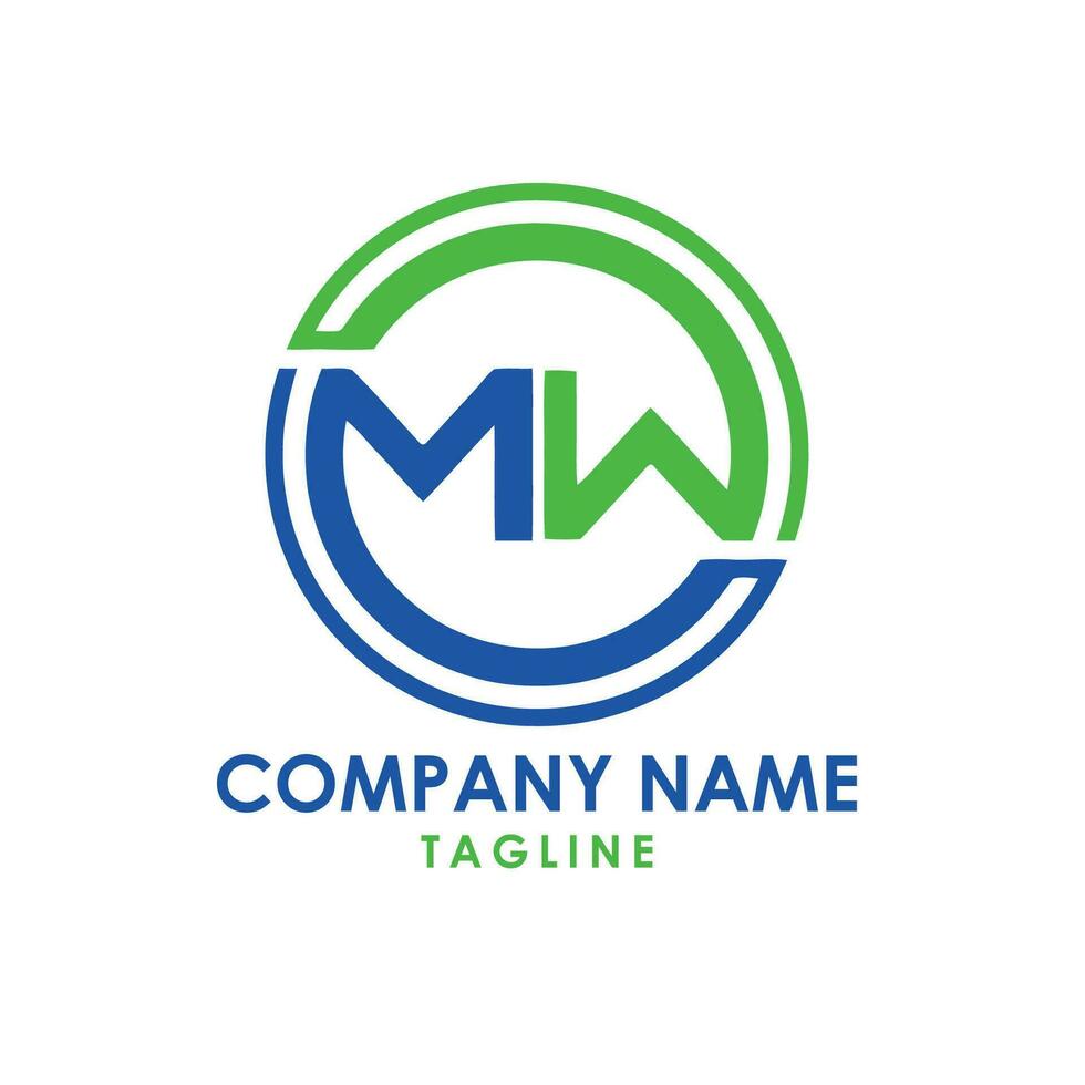 mw tipografía logo diseño vector