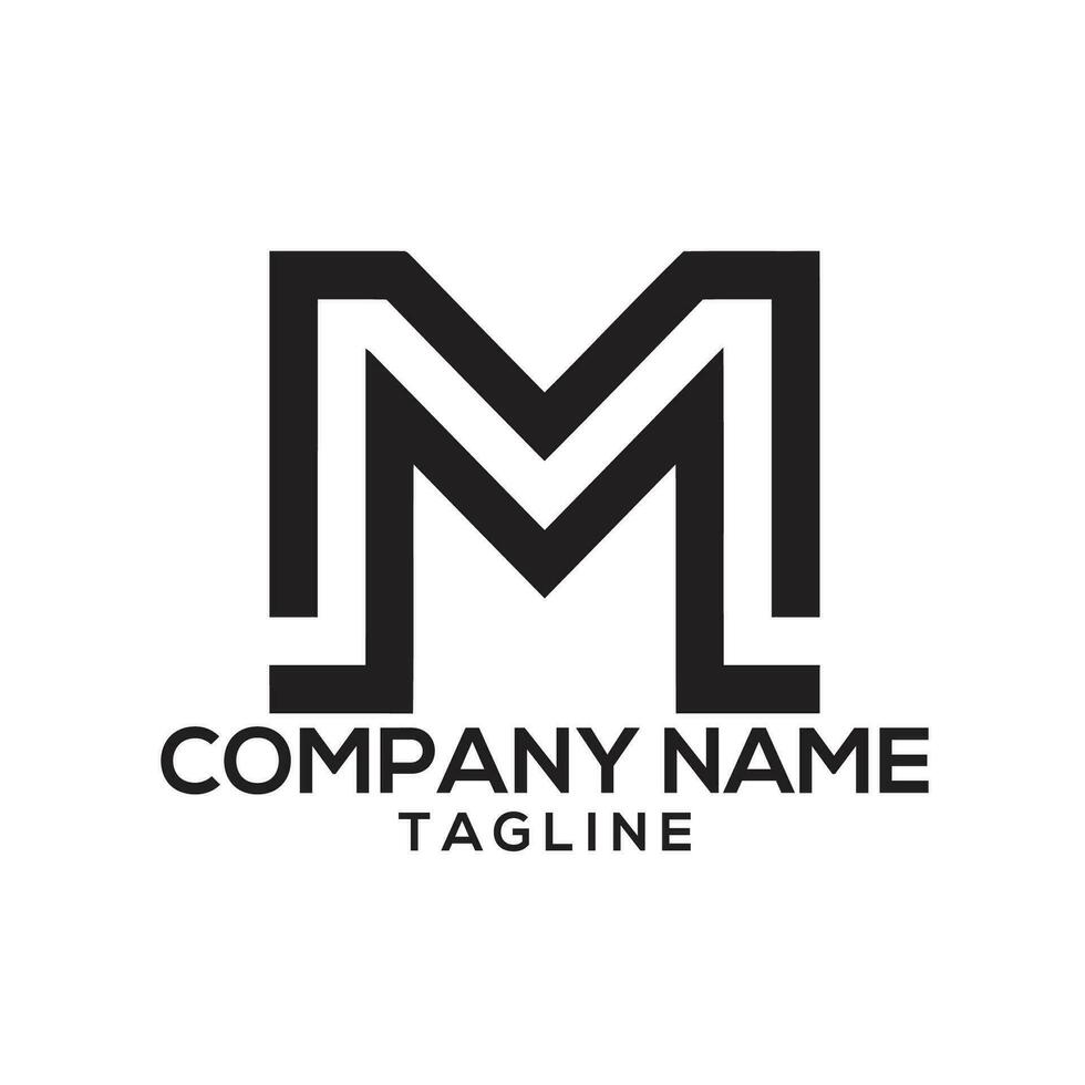 mm typography logo design vector