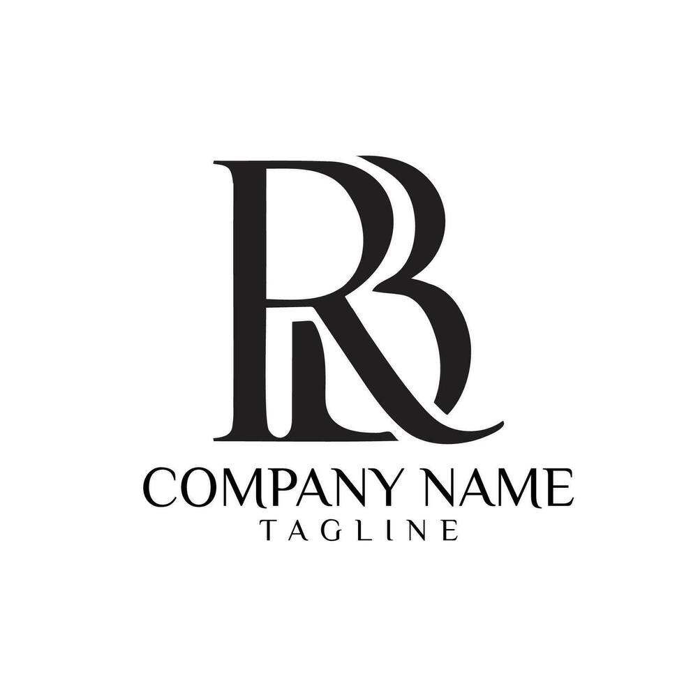 rb typography logo design alphabet vector