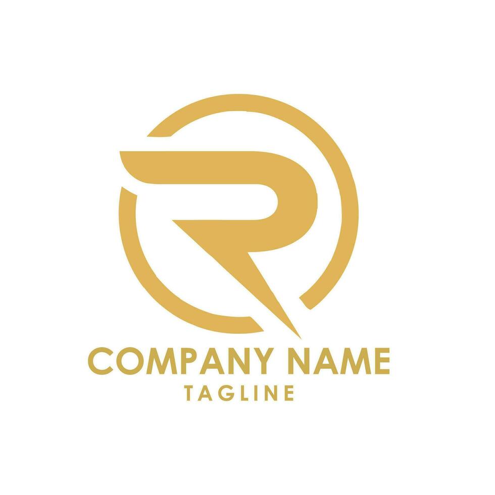 r typography logo design vector