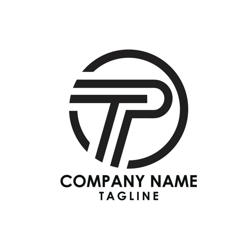 tp typography logo design alphabet vector
