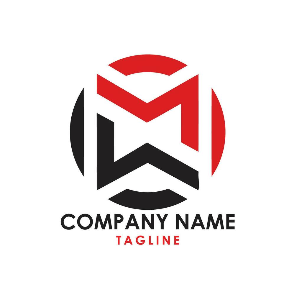 mw tipografía logo vector