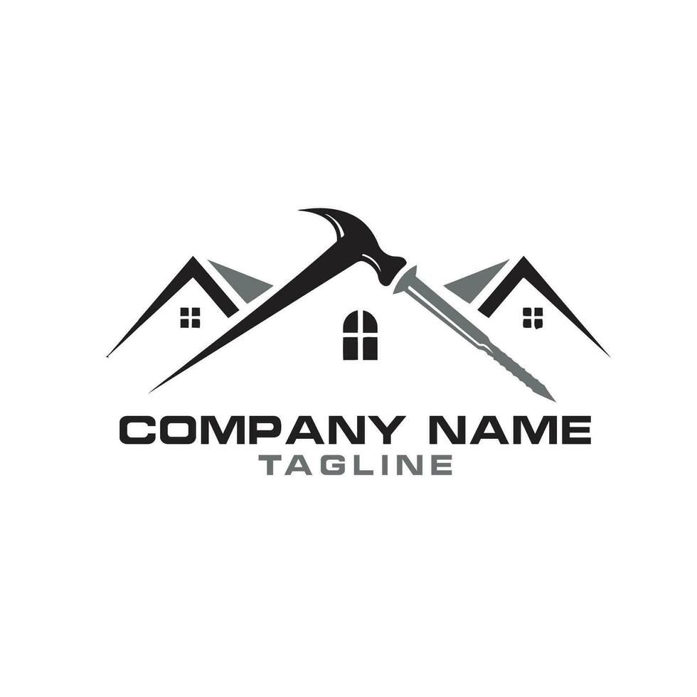 real estate home property repair logo vector