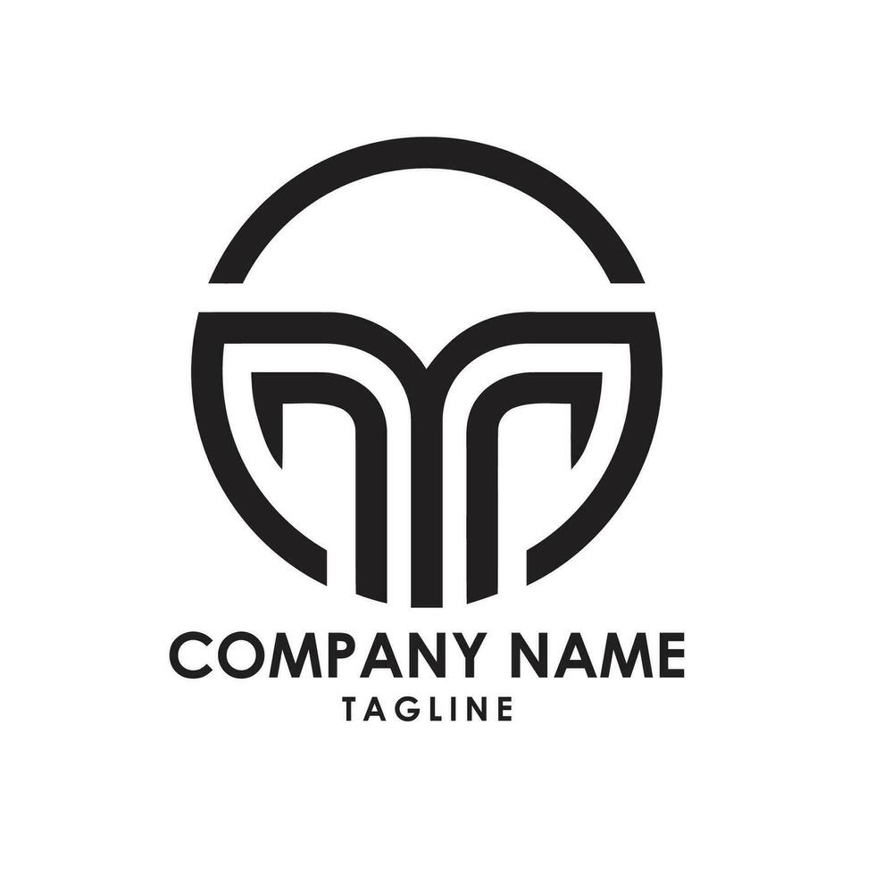 tm typography logo design vector