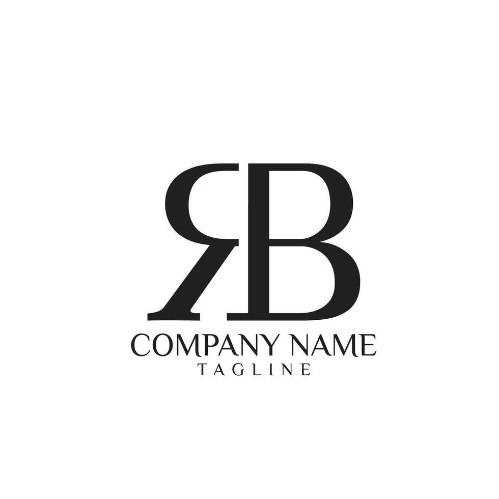 rb tipografía logo diseño vector
