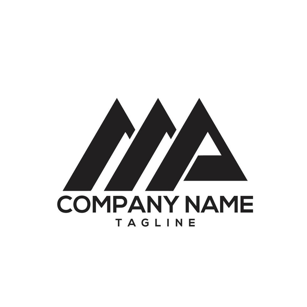 mp typography logo design vector