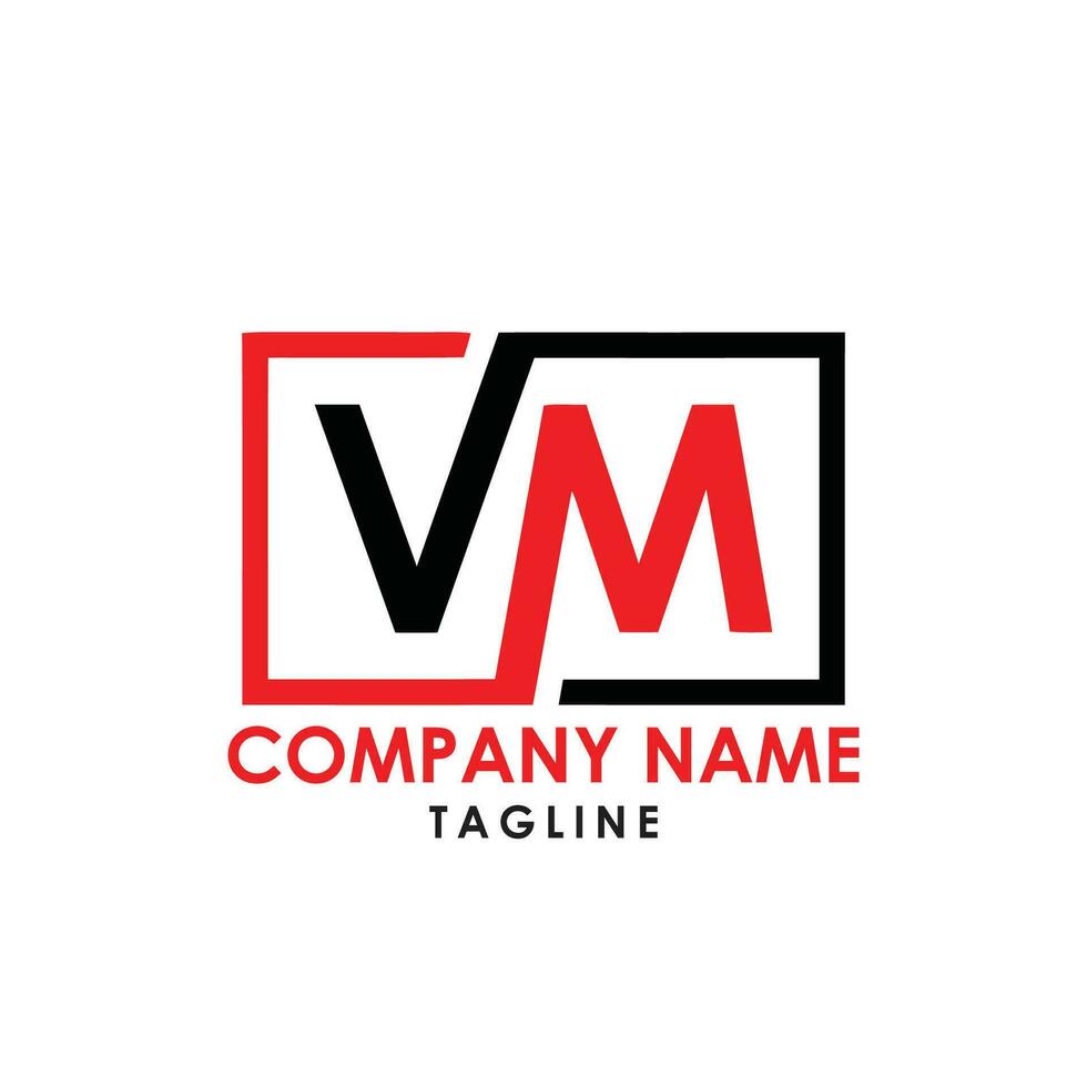 mv tipografía logo diseño vector