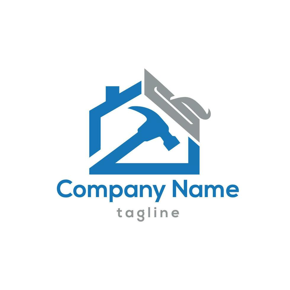 real estate home property repair logo design vector
