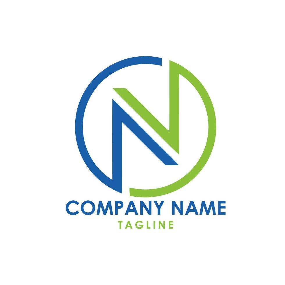 n typography logo design vector
