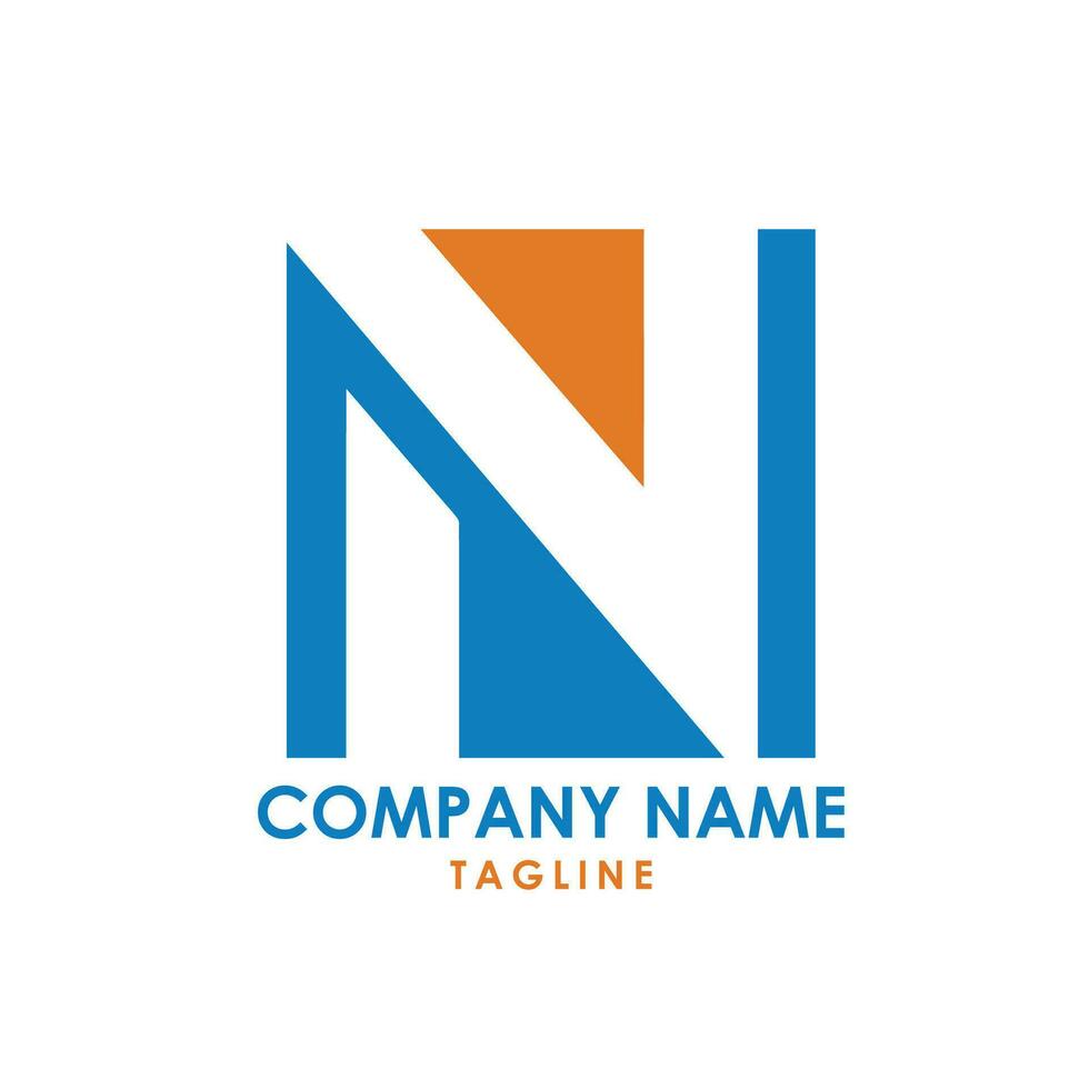 n typography logo design vector