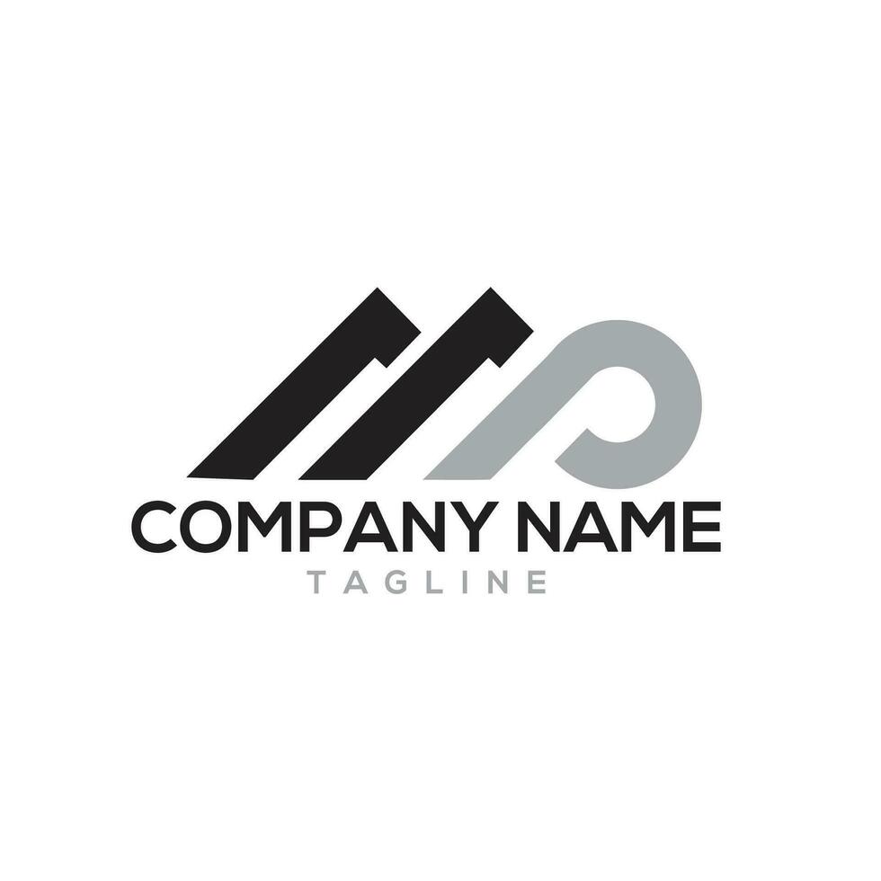 mp typography logo design vector