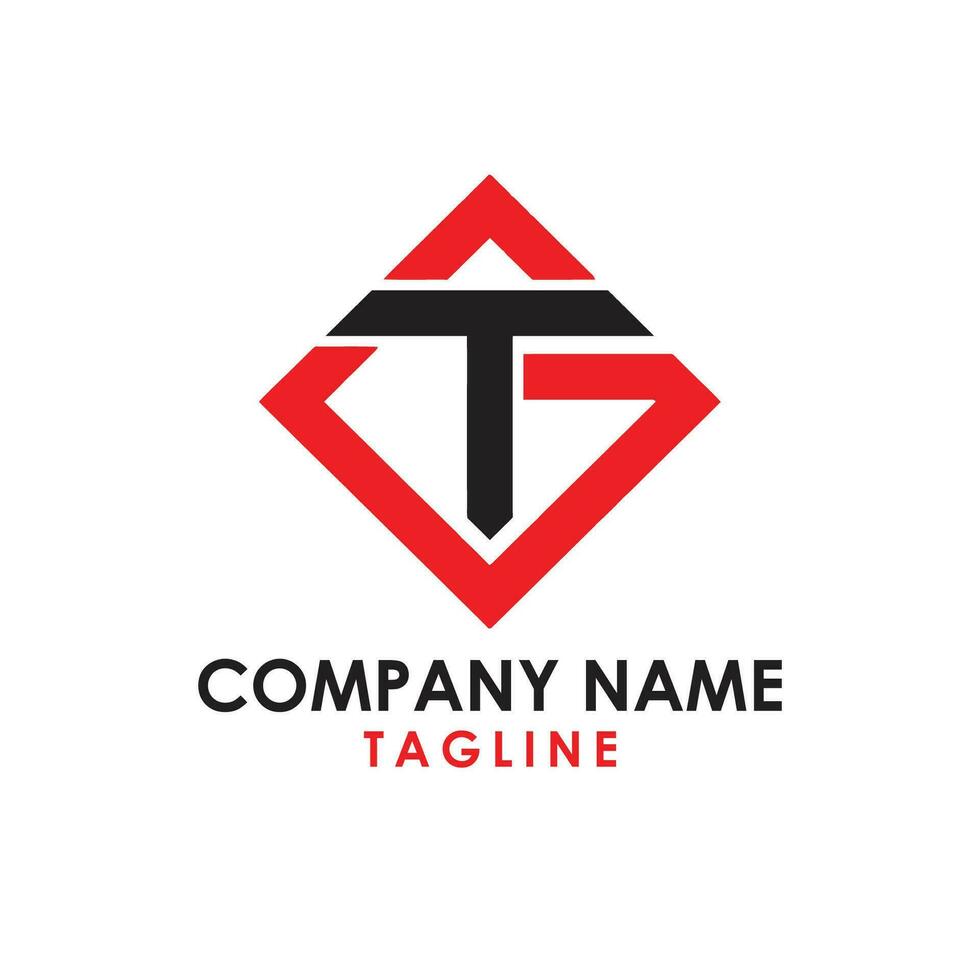 tg typography logo design vector