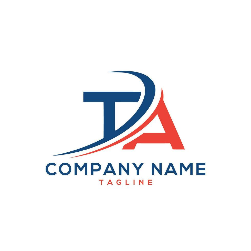 ta typography logo design vector