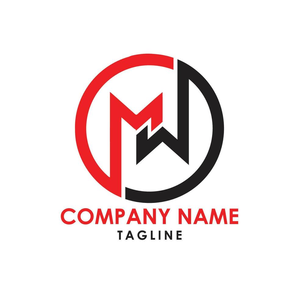 mw typography logo vector
