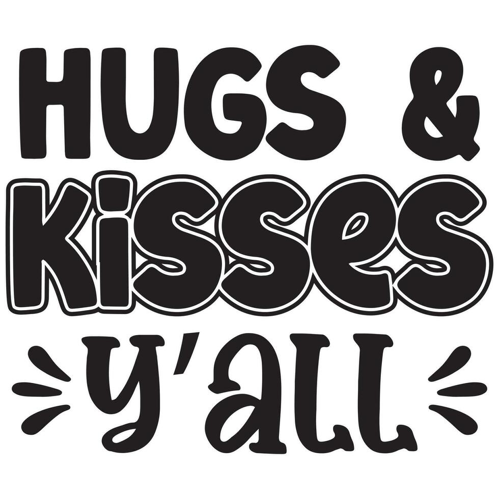 hugs and kisses y'all vector