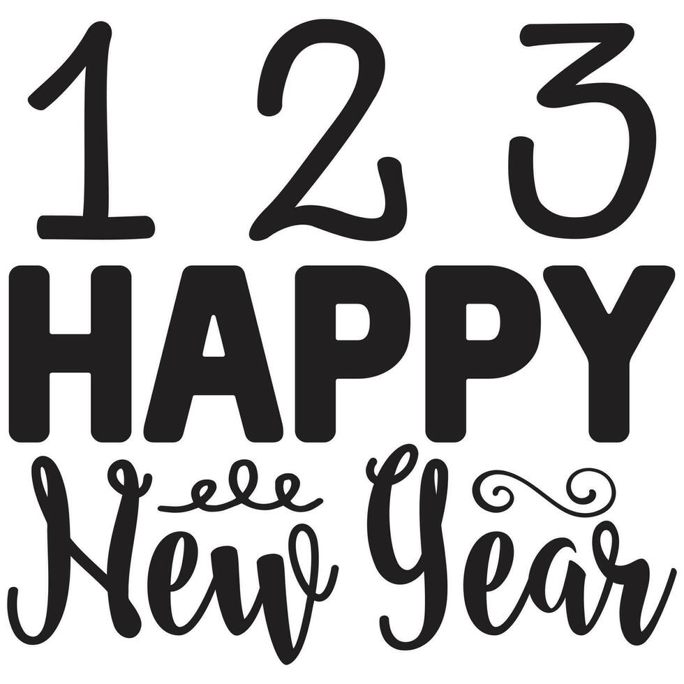123 happy new year vector