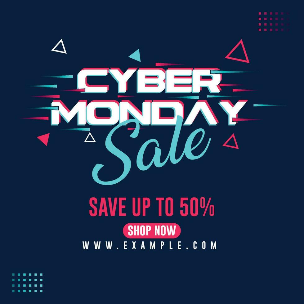 Cyber Monday Sale Typography Banner, Cyber Monday Promotional Post Design vector