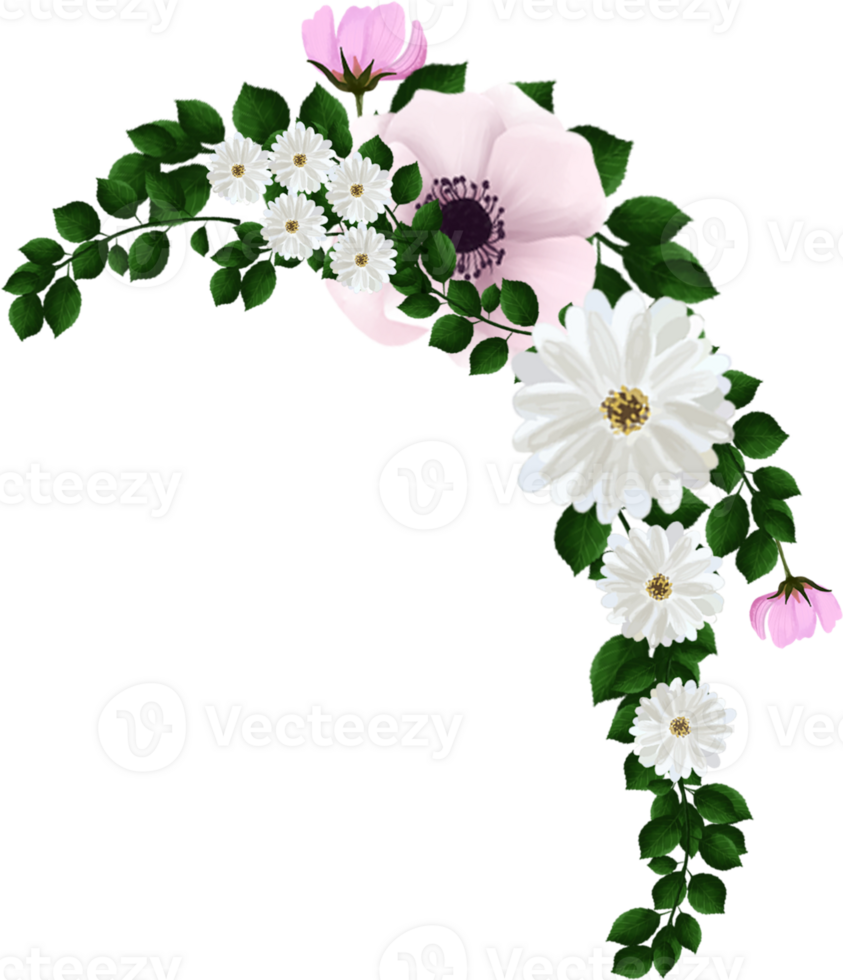 Pretty White Pink Floral Arrangement png