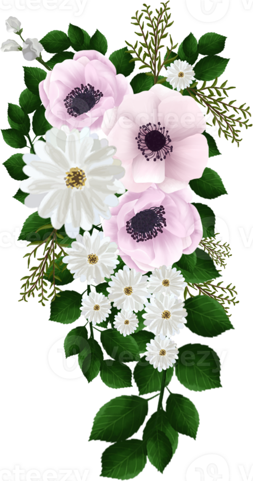 Pretty White Pink Floral Arrangement png