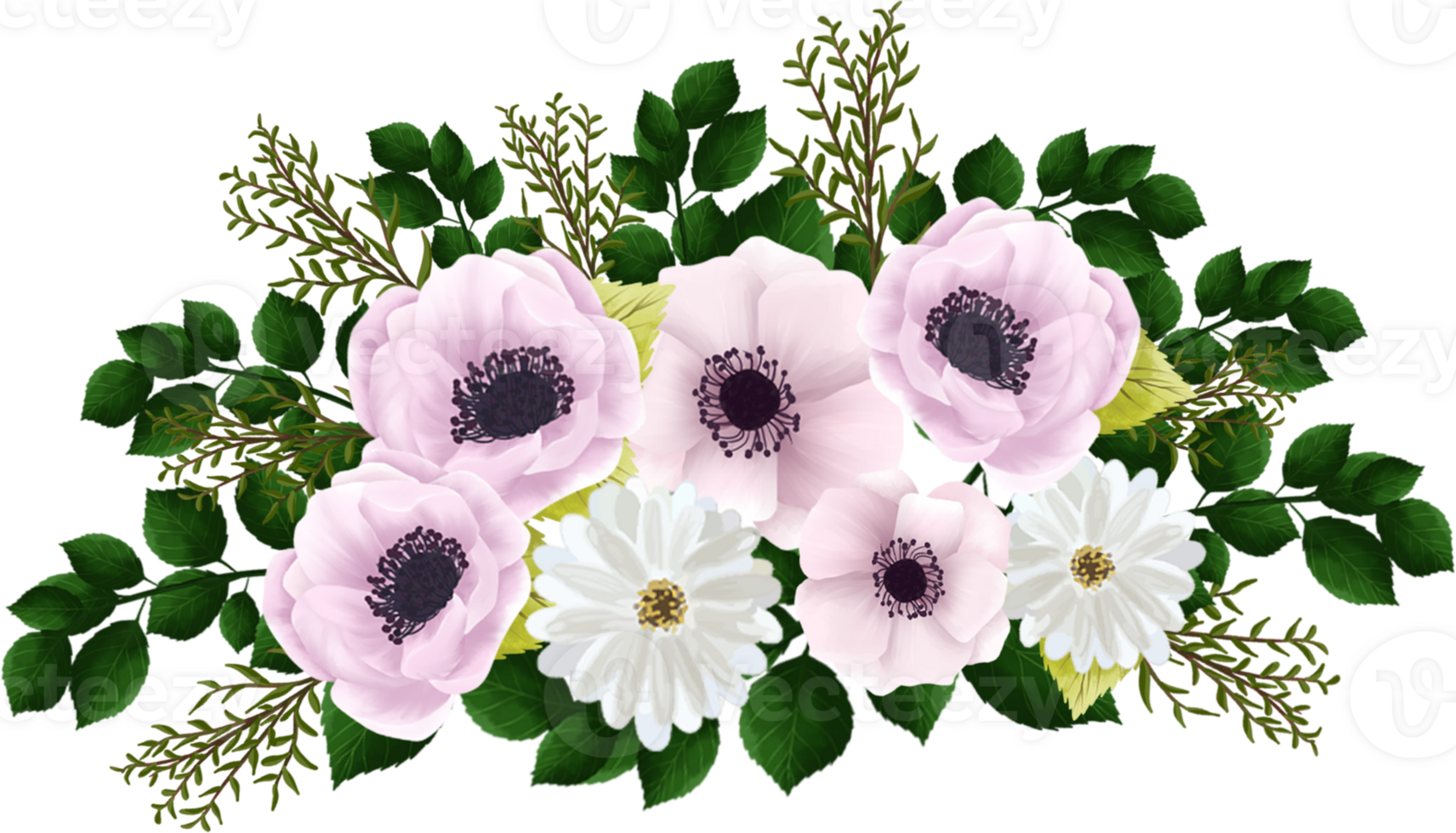 Pretty White Pink Floral Arrangement png