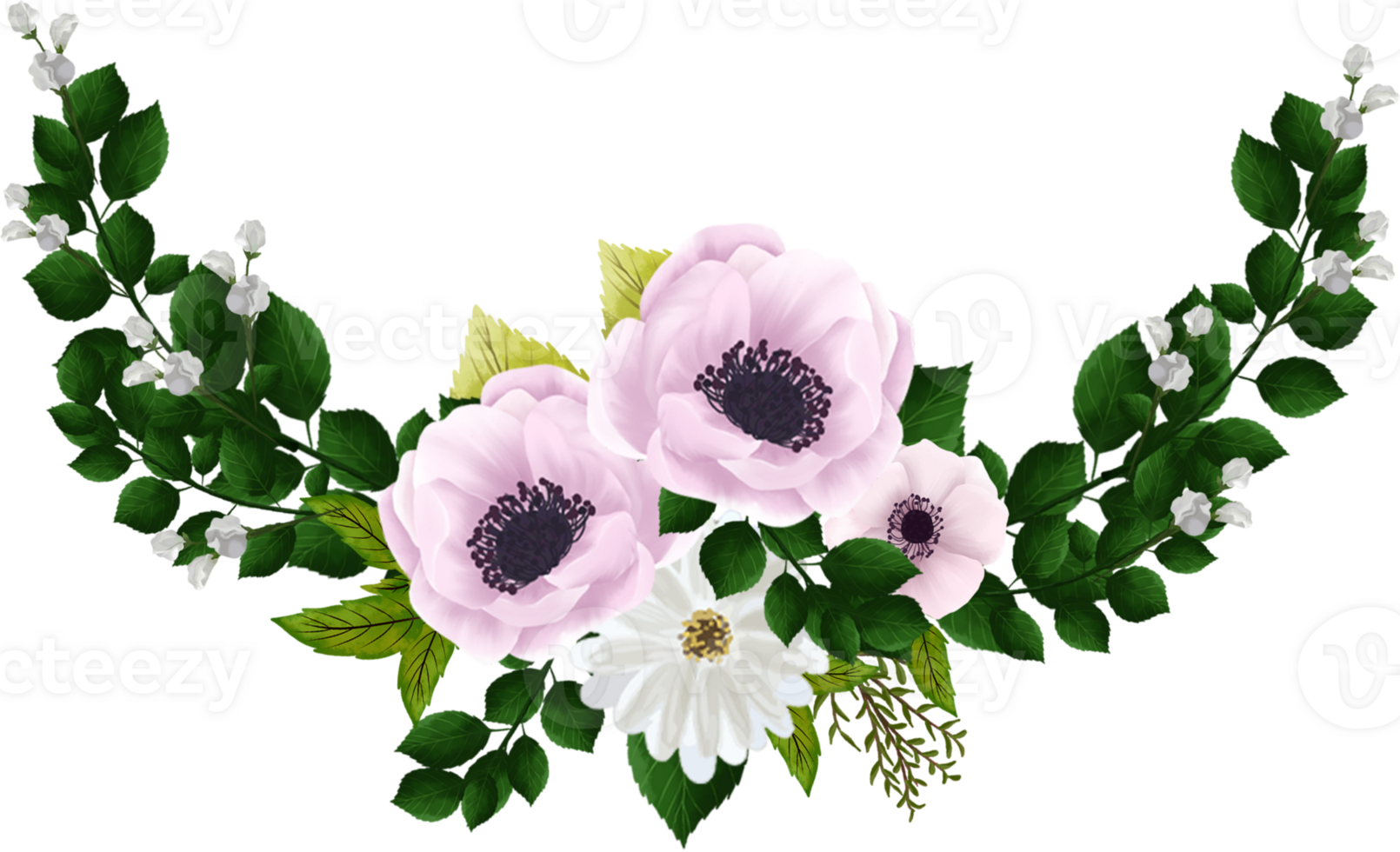 Pretty White Pink Floral Arrangement png