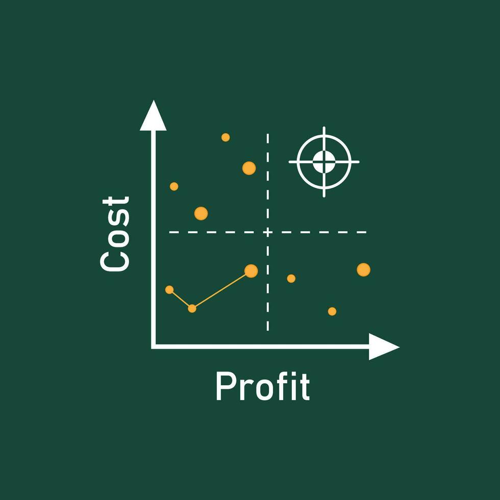 cuadrante concepto diagrama logo ilustración vector