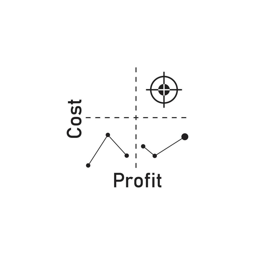 cuadrante concepto diagrama logo ilustración vector