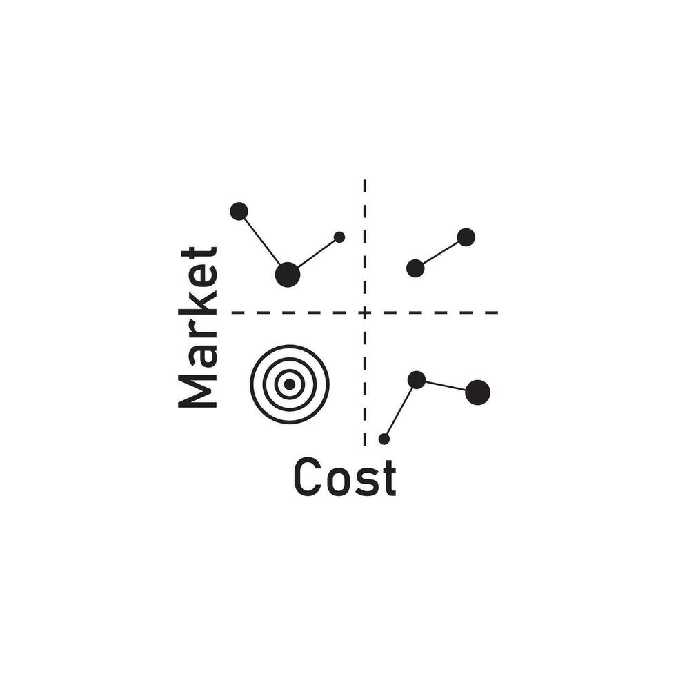 cuadrante concepto diagrama logo ilustración vector