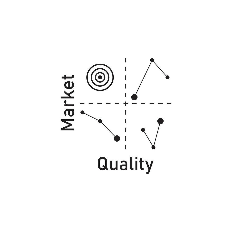 cuadrante concepto diagrama logo ilustración vector