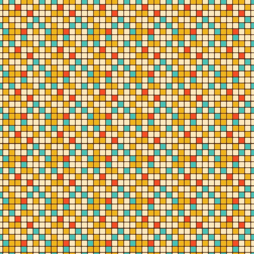 70s Style Retro Groovy Mosaic Pattern vector